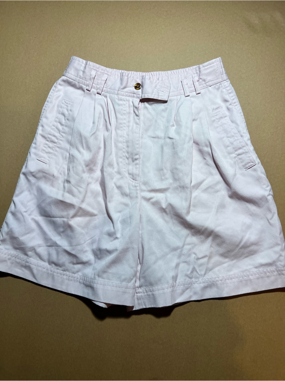 Karen Scott Light Pink High-Waist Pleated Bermuda Shorts